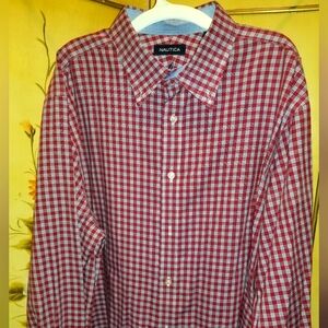 NAUTICA Long Sleeve Plaid.    Size: 17.5 Condition:Excellent